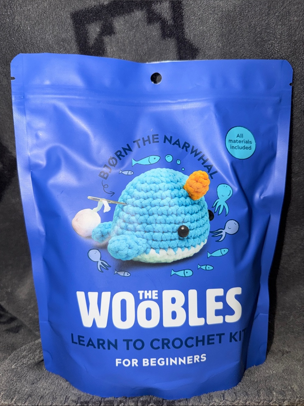 The Woobles "Bjorn the Narwhal" Crochet Kit